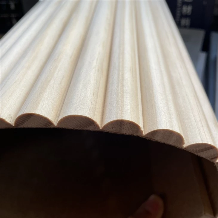 Ribbed MDF Tambour Half Round Wall Panel Roll Flexible Curved Furniture Board Solid Wood Bendable Wall Paneling high quality